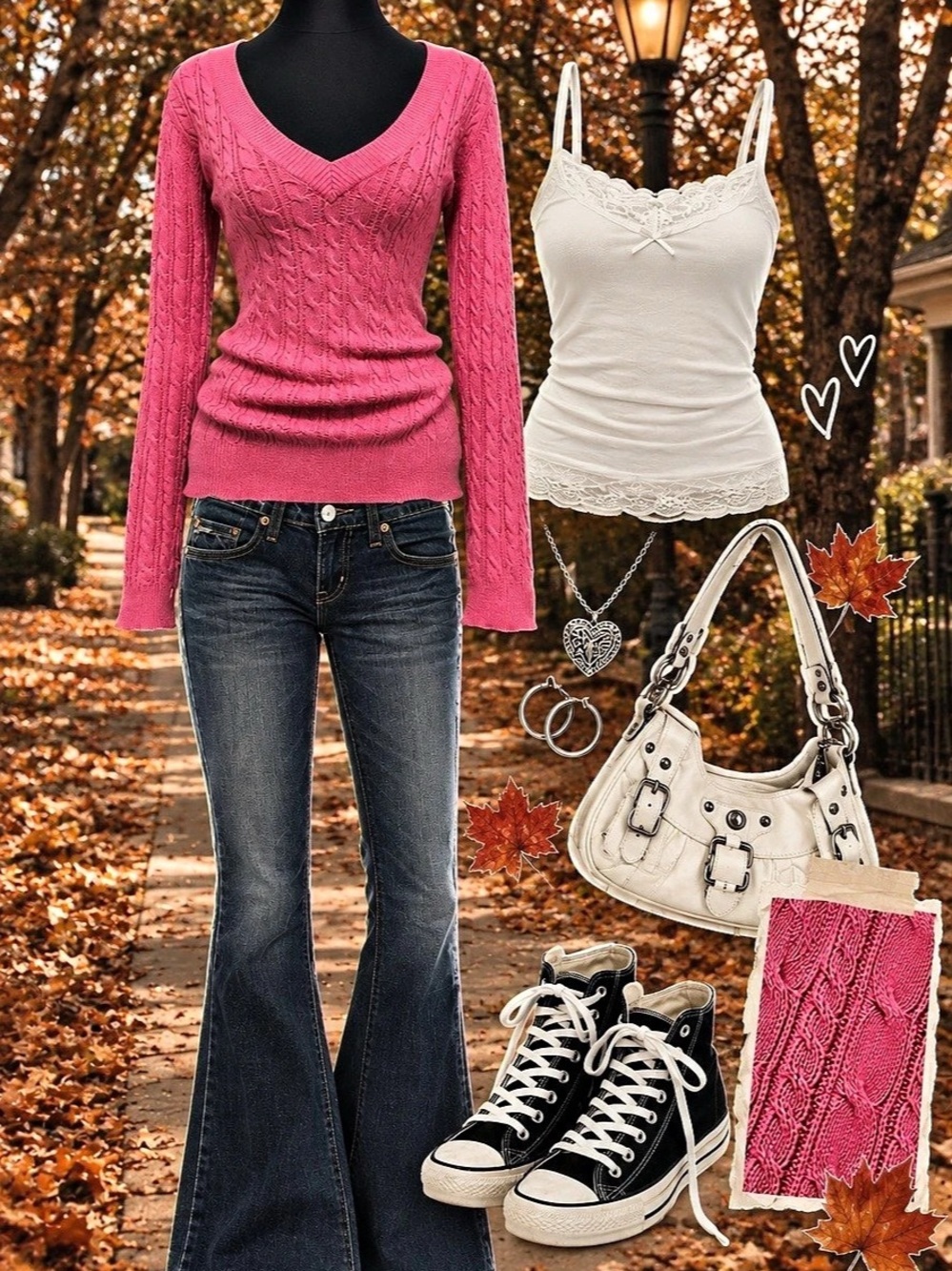 American Eagle XL Pink Cable Knit V-Neck Sweater Y2K 2000s Long Sleeve Pullover